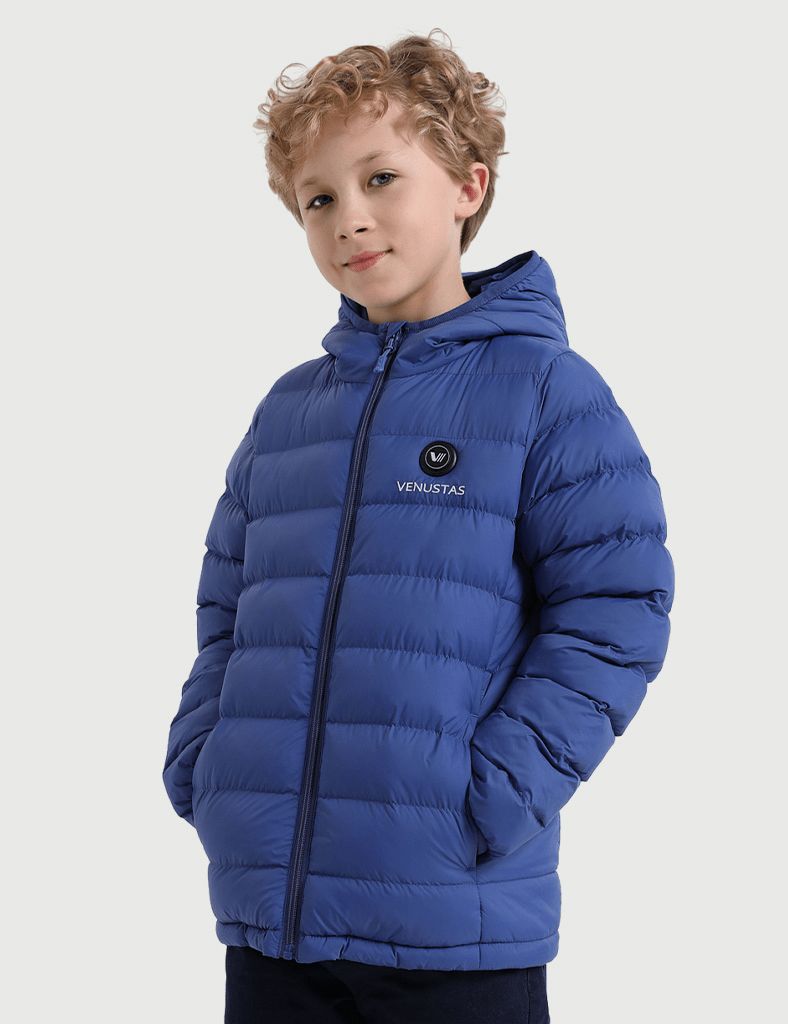 Boy's Heated Fellex Hooded Jacket - Blue Boy's Heated Fellex Hooded Jacket - Blue