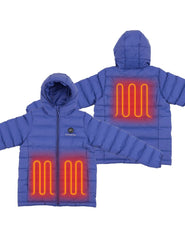 Boy's Heated Fellex Hooded Jacket - Blue Boy's Heated Fellex Hooded Jacket - Blue