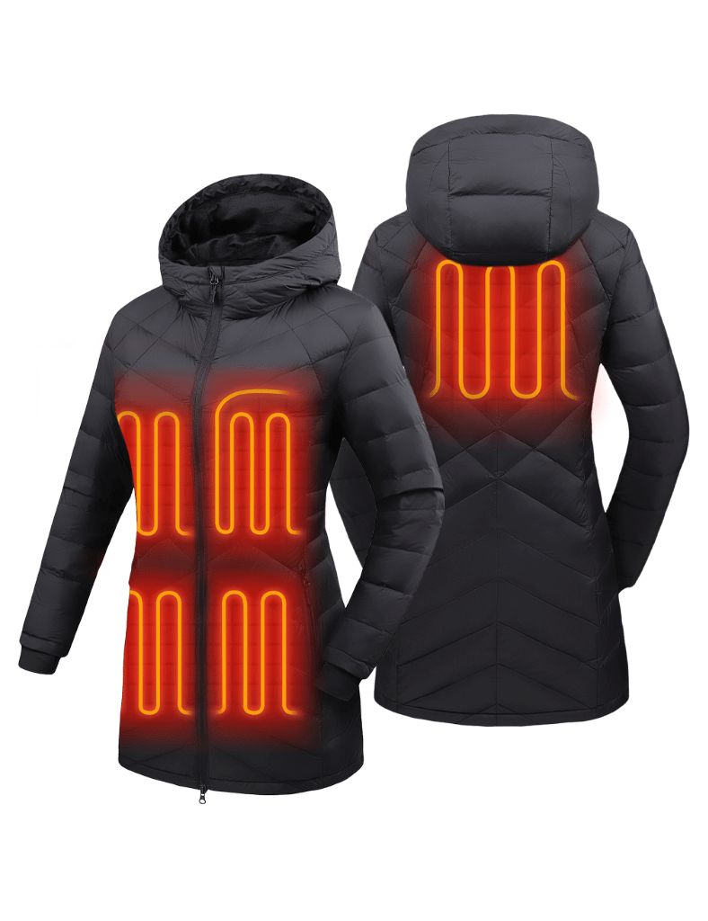Heated Long Down Jacket 7.4V For Women Heated Long Down Jacket 7.4V For Women