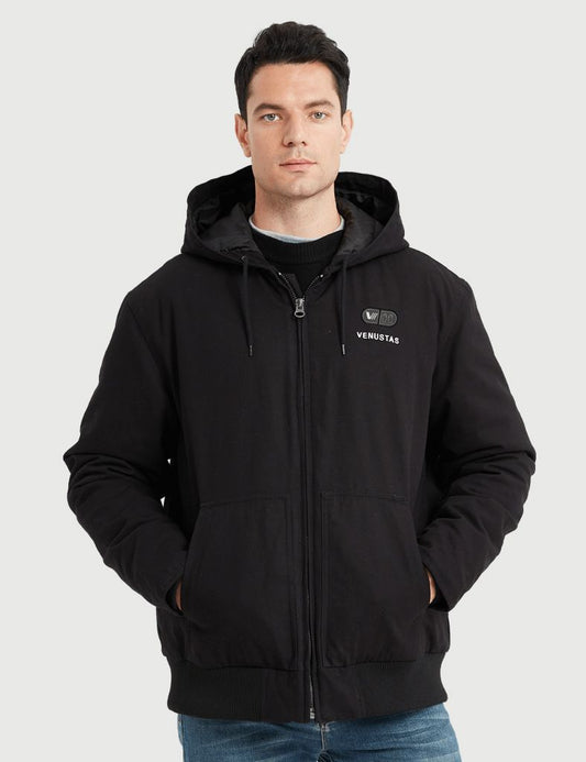 Men’s Heated Canvas Jacket 12V with Dual Control Button