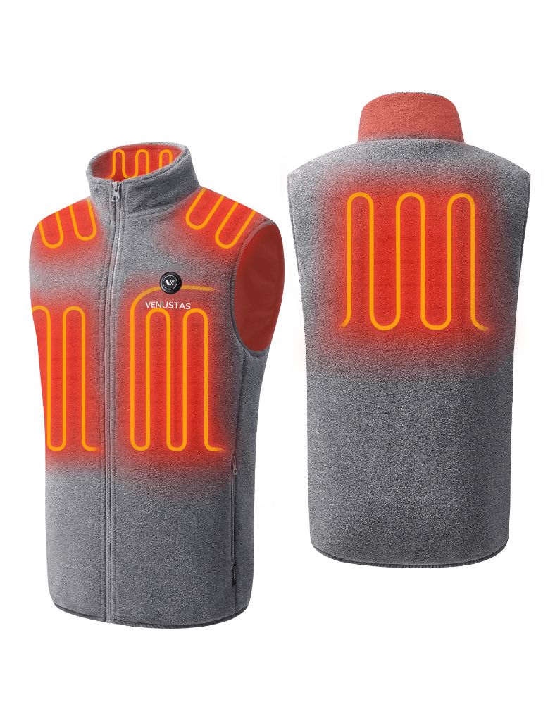 Men's Heated Fleece Vest - Grey Men's Heated Fleece Vest - Grey