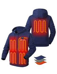 Pullover Heated Hoodie for Unisex with Heating Pockets 7.4V, U2139 Pullover Heated Hoodie for Unisex with Heating Pockets 7.4V, U2139