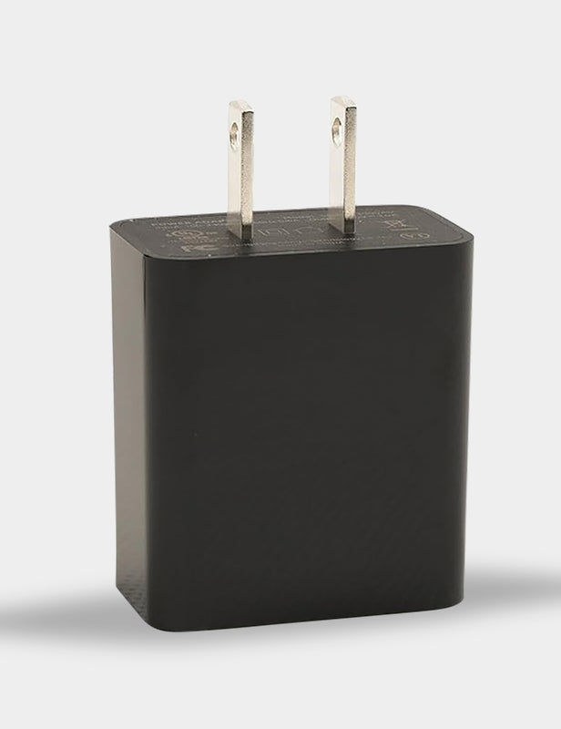 5V/3A USB-A Power Adapter for 5K Battery, A02 by Venustas, black plug with two metal prongs