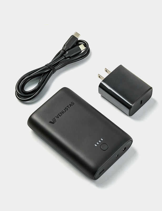 7.4V/12V Battery (54Wh) & Charger Set 7.5K Venustas black battery and charger set with USB cables