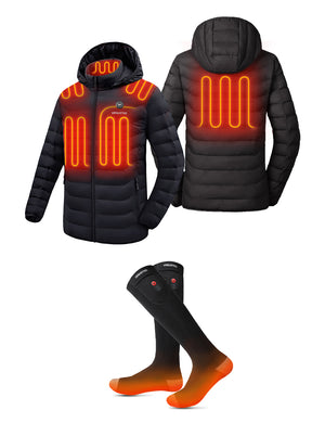 Unisex Heated Jacket 7.4V & Heated Socks, U8999 + S10 hover