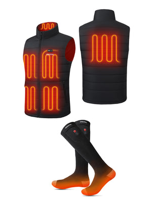 Men's Heated Dual Control FELLEX® Vest 12V & Heated Socks, EM27 & S10