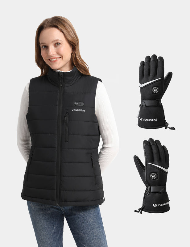 Women's Dual-Control Heated Classic Vest 12V & Heated Gloves, EW28 & G02