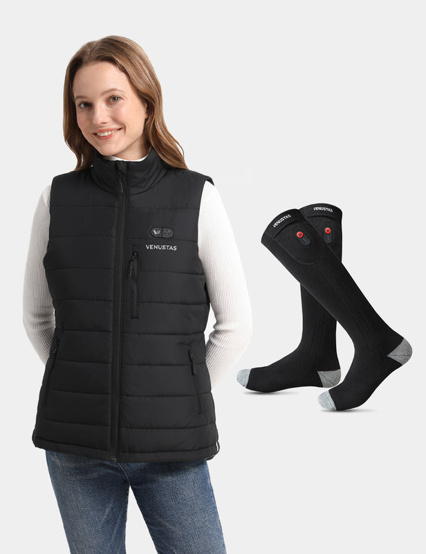 Women's Dual-Control Heated Classic Vest 12V & Heated Socks, EW28 & S10