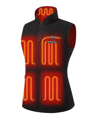 Women's Colorblock Heated Recycled Sherpa Vest 7.4V