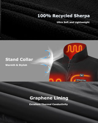 Women's Colorblock Heated Recycled Sherpa Vest 7.4V