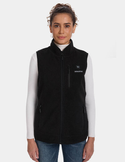 Women's Colorblock Heated Recycled Sherpa Vest 7.4V, EW34 [Final Sale] - Black