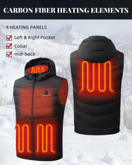 [Final Sale]Men’s Heated Down Vest 7.4V With Detachable Hood