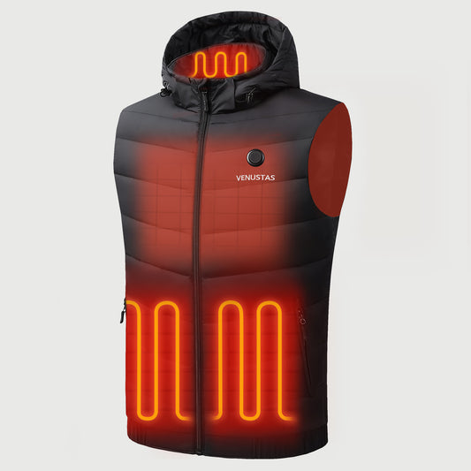 [Final Sale]Men’s Heated Down Vest 7.4V With Detachable Hood