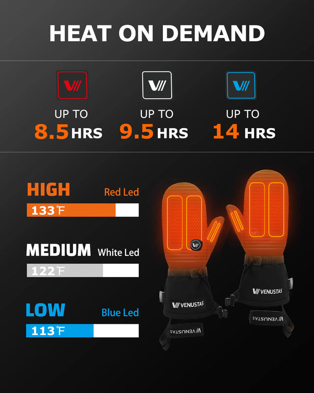 Waterproof Heated Mittens for Unisex 7.4V, G03