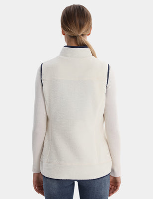Women's Colorblock Heated Recycled Sherpa Vest 7.4V