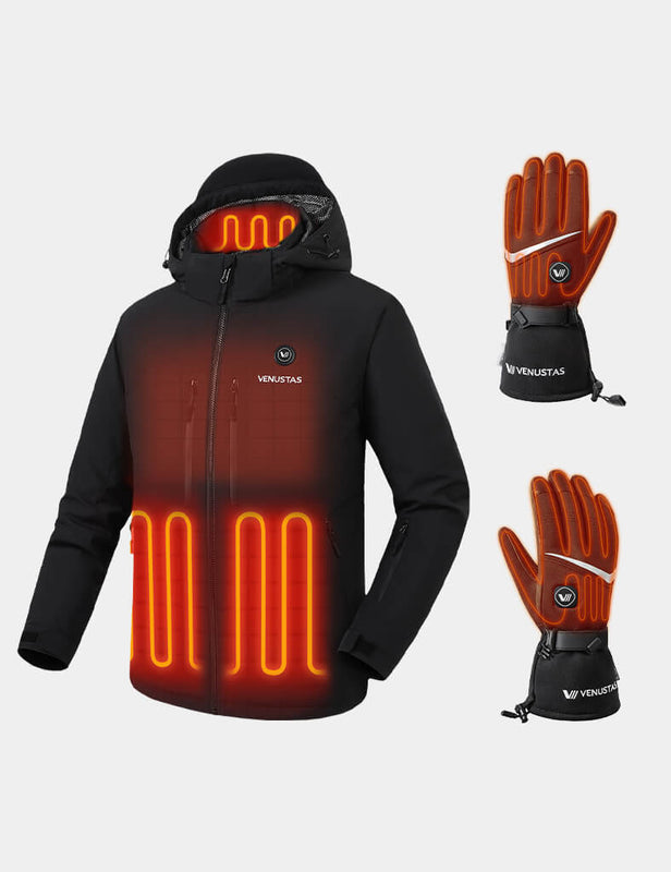 Men's Waterproof Heated Jacket 12V & Heated Gloves, M19 & G02