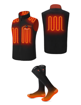 Men's Heated Fleece Vest 7.4V & Heated Socks, M2117 & S10
