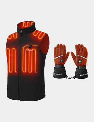Men's Heated Fleece Vest 7.4V & Heated Gloves, M2117 & G02