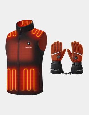 Men's Heated Fleece Vest 7.4V & Heated Gloves, M2117 & G02