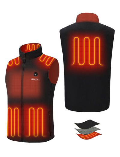 Men's Heated Fleece Vest 7.4V, M2117 - Black