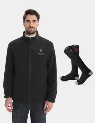 Zipper up Heated Fleece Jacket for Men 7.4V & Heated Socks, M2136 & S10