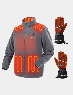 Men's Heated Fleece Jacket 7.4V & Heated Gloves, M2136 & G02