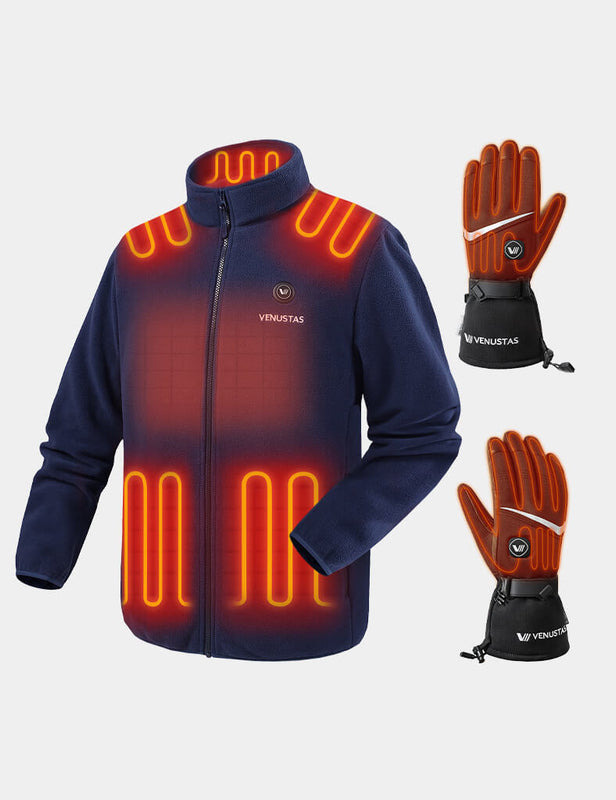 Men's Heated Fleece Jacket 7.4V & Heated Gloves, M2136 & G02