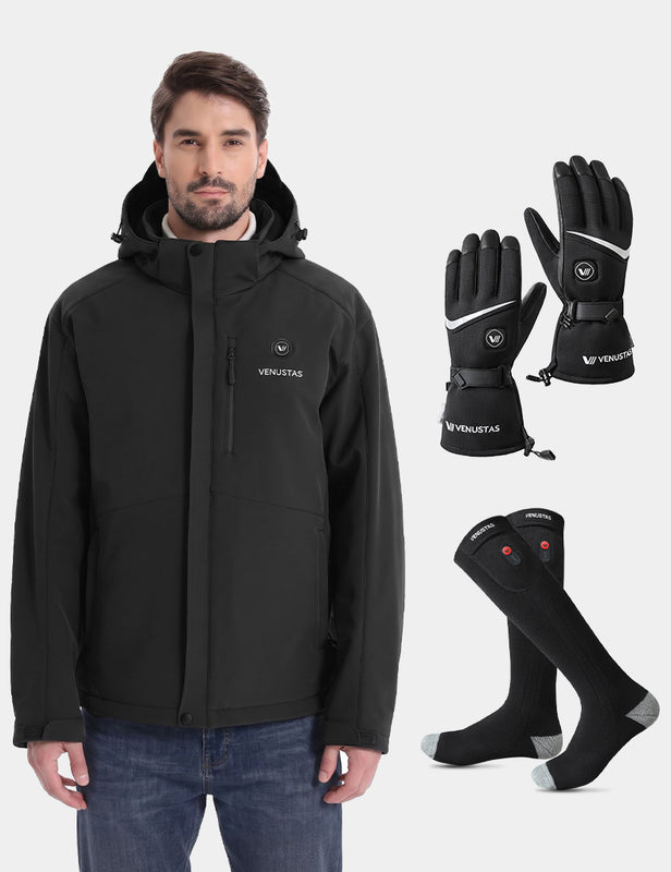 Men's Heated Jacket 7.4V & Heated Socks & Heated Gloves, M2168 & S10 & G02