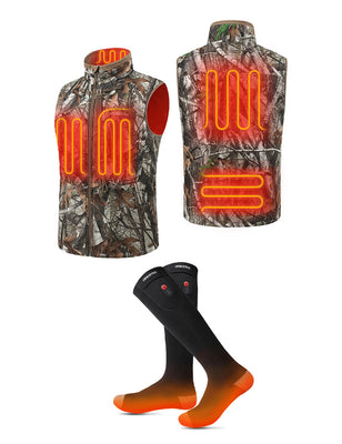 Men's Heated Silent Hunting Vest 7.4V - Next Camo G2™ & Heated Socks, M35 Max & S10