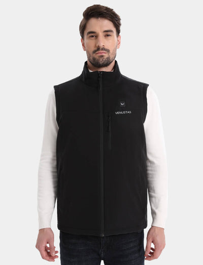 Men's Lightweight Recycled Heated Softshell Vest 7.4V, M41 - Black