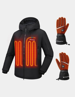 Men's 3L Waterproof Heated Ski Jacket 12V & Heated Gloves, M43 & G02