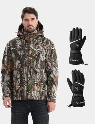 Men's Heated Silent Hunting Jacket 7.4V - Next Camo G2™ & Heated Gloves, M45 Max & G02