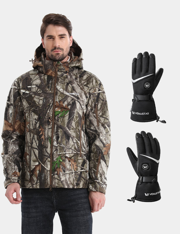 Men's Heated Silent Hunting Jacket 7.4V - Next Camo G2™ & Heated Gloves, M45 Max & G02