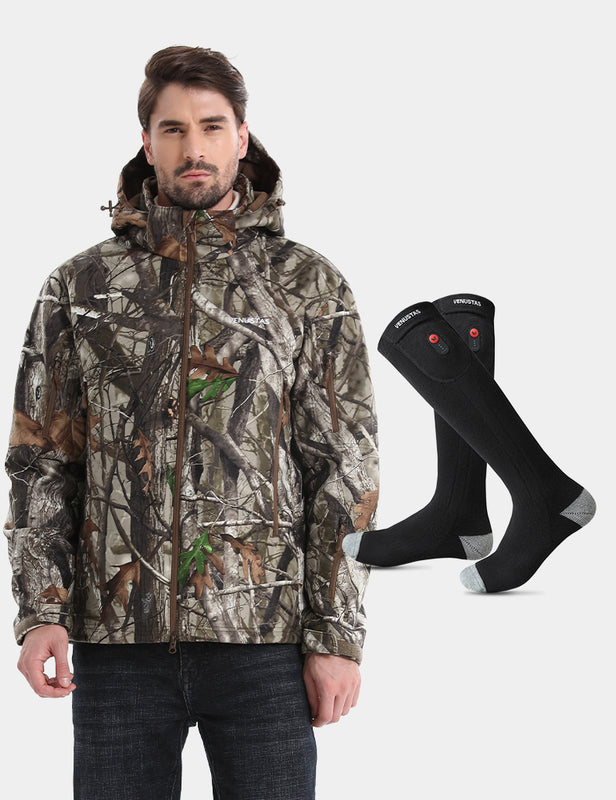 Men's Heated Silent Hunting Jacket 7.4V - Next Camo G2™ & Heated Socks, M45 Max & S10