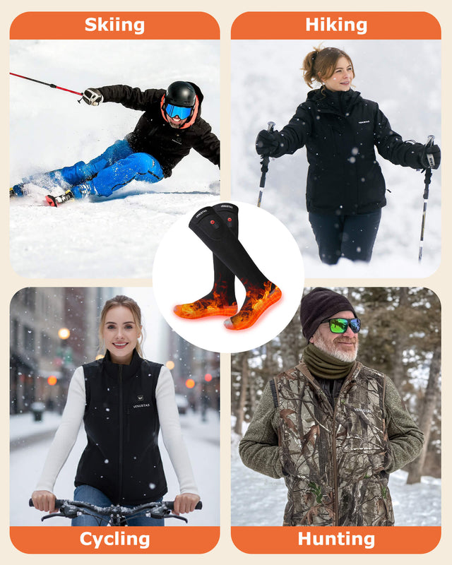 [Upgrade] Unisex Heated Socks 7.4V (with Full Foot Coverage), S10