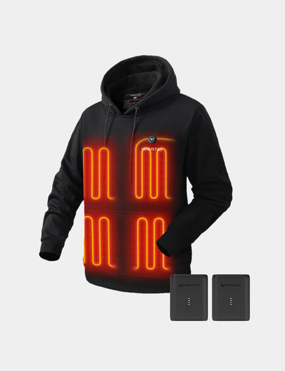 Unisex Pullover Heated Hoodie with Heating Pockets 7.4V, U2139 & Extra Battery