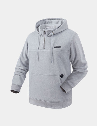 Unisex Heated Fleece Pullover Hoodie 1/4 Zip 7.4V, U40 [Final Sale] - Grey