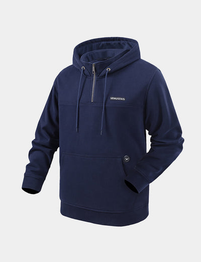Unisex Heated Fleece Pullover Hoodie 1/4 Zip 7.4V, U40 [Final Sale] - Navy