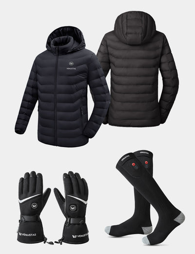 Unisex Heated Jacket 7.4V & Heated Socks & Heated Gloves, U8999 & S10 & G02