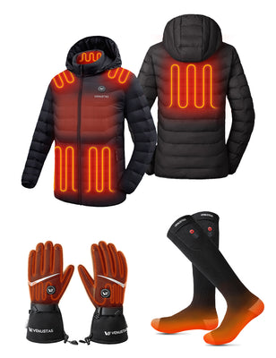 Unisex Heated Jacket 7.4V & Heated Socks & Heated Gloves, U8999 & S10 & G02
