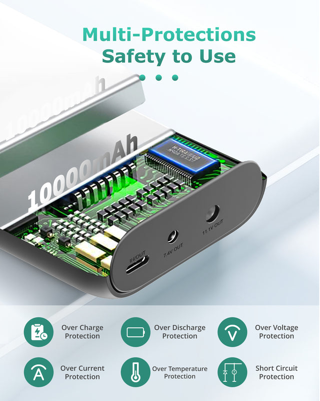 7.4V/12V Battery (74Wh), 10K