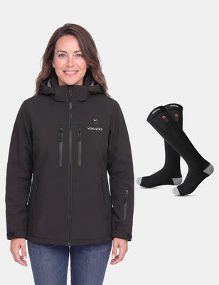 Women's Waterproof Heated Lightweight FELLEX® Jacket 12V & Heated Socks, W20 & S10
