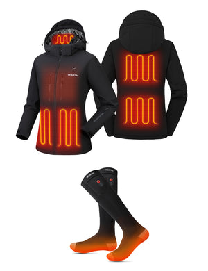 Women's Waterproof Heated Lightweight FELLEX® Jacket 12V & Heated Socks, W20 & S10 hover