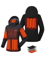 Women's Waterproof Heated Lightweight FELLEX® Jacket 12V, Arm Heating