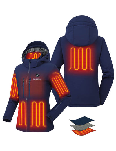 Women's Waterproof Heated Lightweight FELLEX® Jacket 12V, W20 - Navy