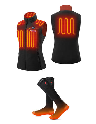 Women's Heated Fleece Vest 7.4V & Heated Socks, W2117 & S10