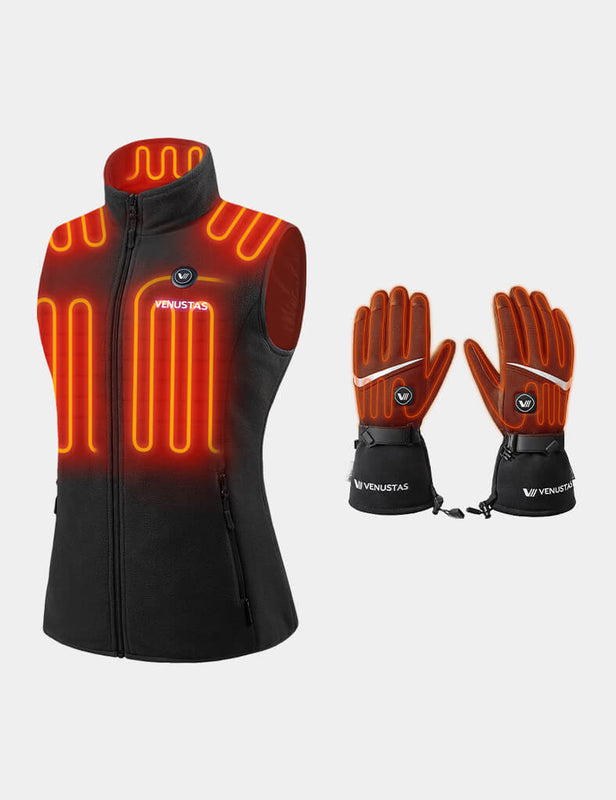 Women's Heated Fleece Vest 7.4V & Heated Gloves, W2117 & G02