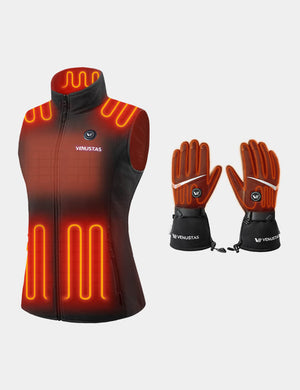 Women's Heated Fleece Vest 7.4V & Heated Gloves, W2117 & G02 hover