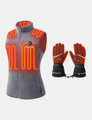 Women's Heated Fleece Vest 7.4V & Heated Gloves, W2117 & G02
