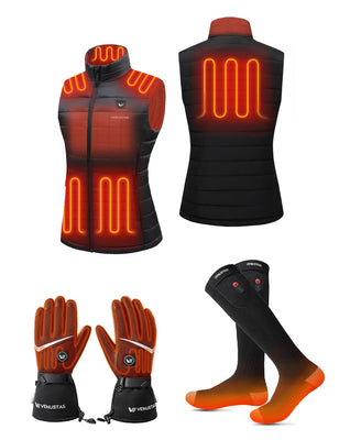 Women's Classic Heated Vest 7.4V & Heated Socks & Heated Gloves, W2118 & S10 & G02